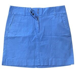 Vineyard Vines Womens Blue Chino Mini Skirt Size 6 Cotton Stretch Whale Logo